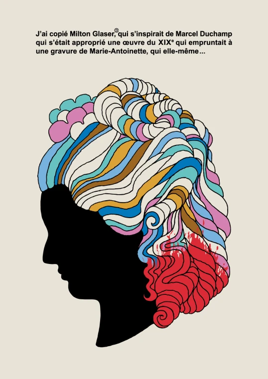 an illustration with colorful waves on the side of a human head