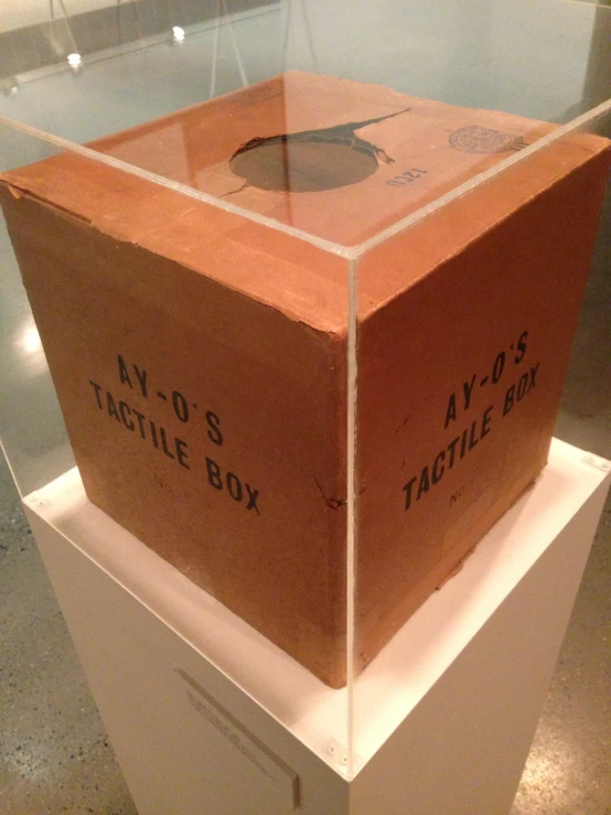 a large box that is inside of glass