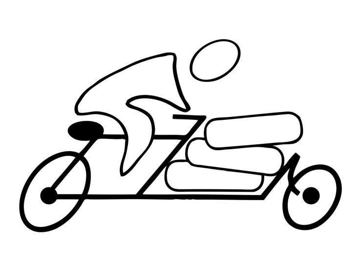 a bike that is drawn in one line with the background white