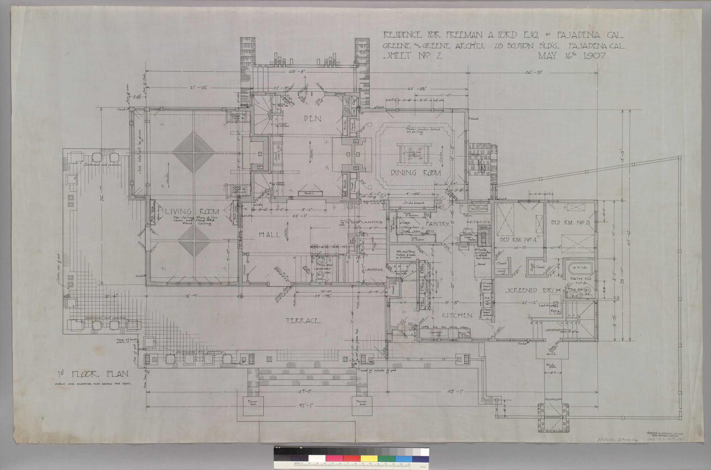 a paper drawing with several lines showing different areas