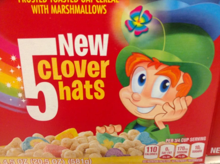 a close up of a cereal bag on a table