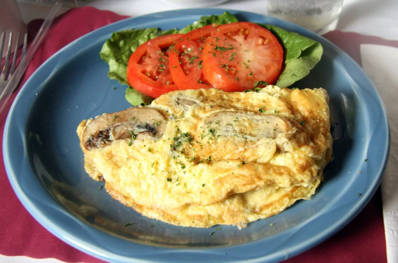 a omelet that is sitting on a plate