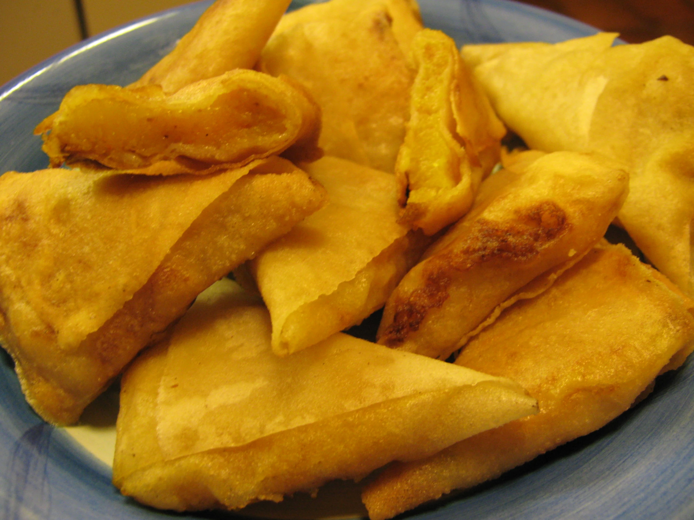 food item displayed on plate with wooden table