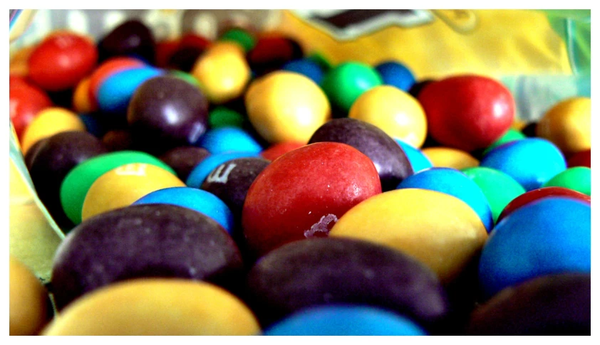 the colorful candies have different color patterns