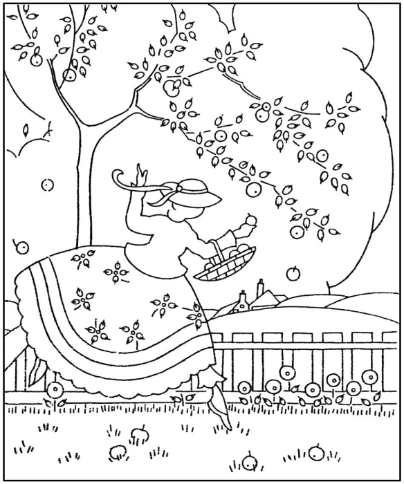 a cartoon with a lady playing with her cat and tree