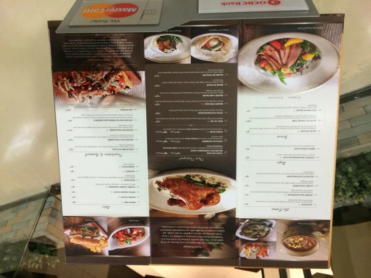 an empty menu board with lots of food on it