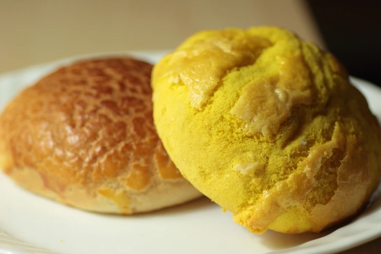 a couple of pieces of bread on a plate