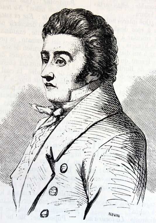 this is an engraving of a man in uniform