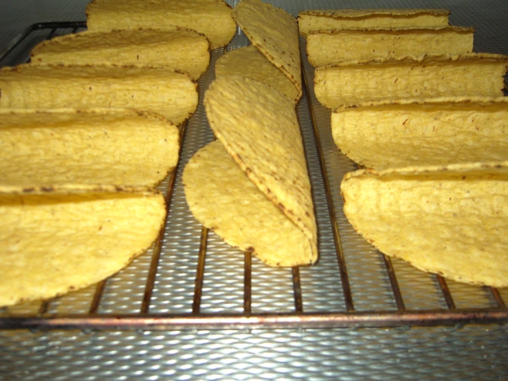 the food is prepared on a rack in the kitchen