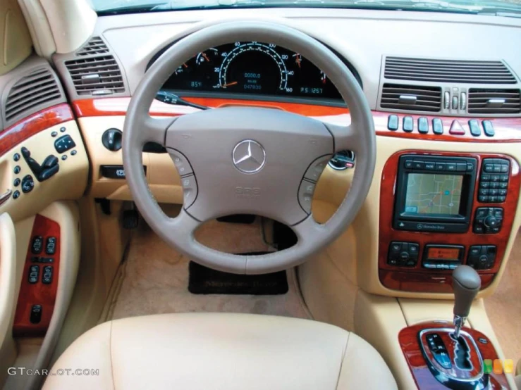 a modern car steering, dashboard and dash board with electronic displays