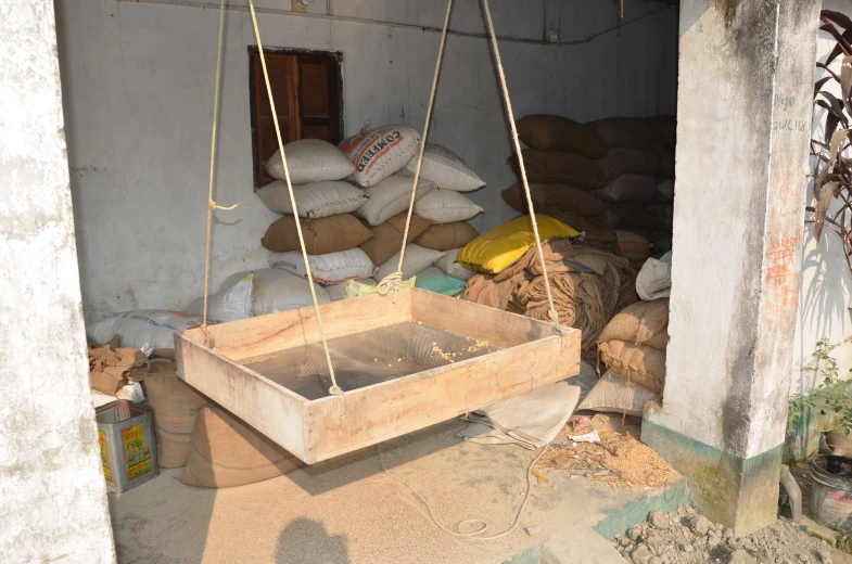 a group of stuff sitting in a room with wood