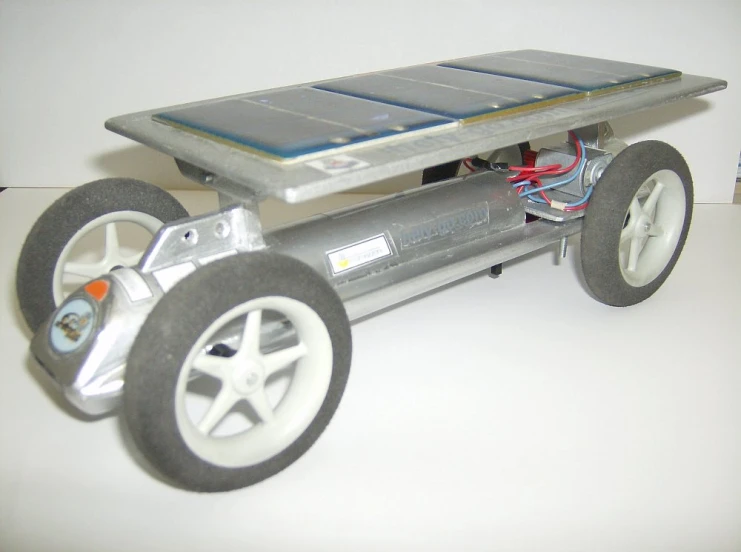 a solar powered toy car with wheels