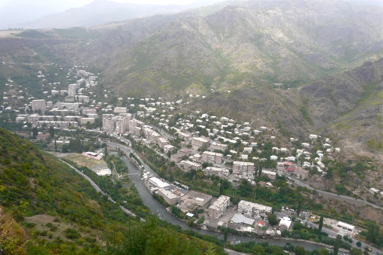 a city view of the mountains and valleys