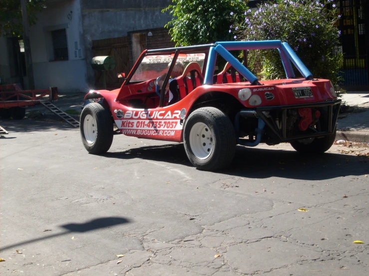 this is an image of an atv driving down the road