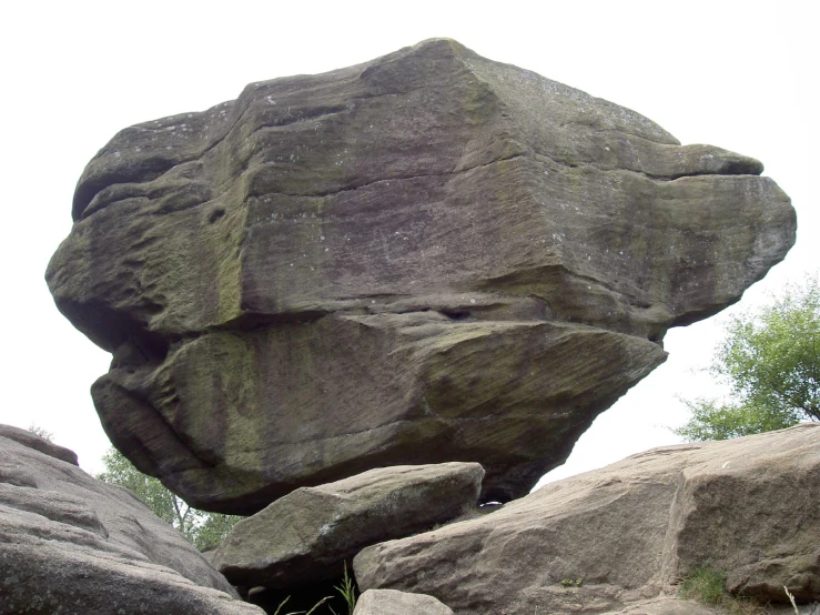 the rock is made from large pieces of granite