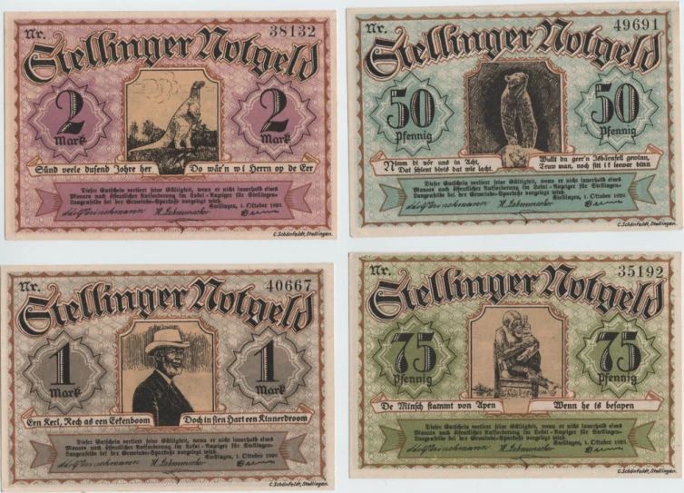 some different notes of various countries with pictures