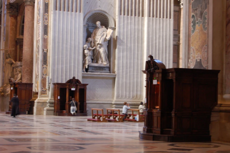 statues and wood carvings are in the cathedral