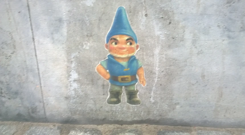 an avatar on a concrete surface next to a cement slab