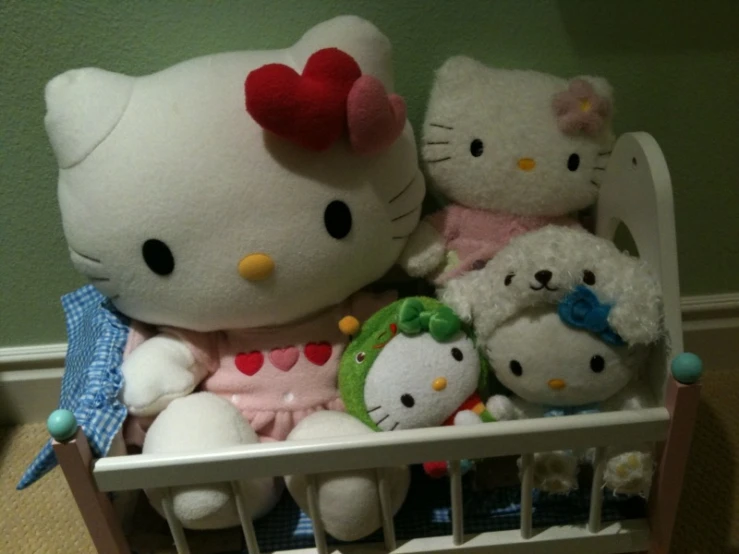 there is a large hello kitty bed in a room