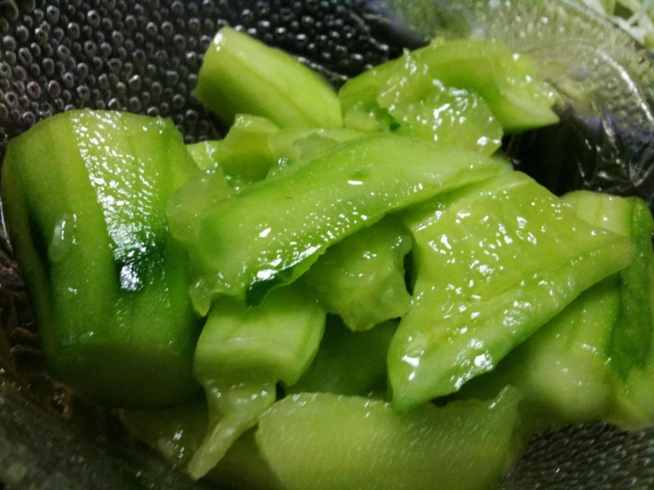 a couple of pieces of celery that are inside of a container