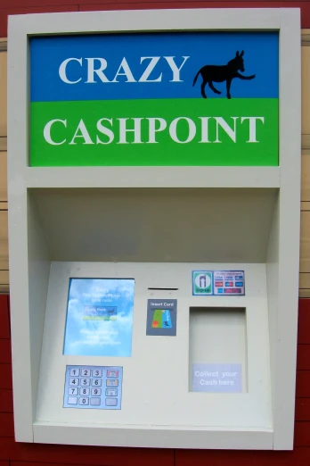 an atm machine for crazy cashpoint that looks like a cash machine