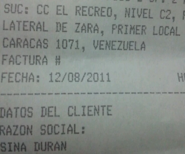 the receipt is posted in an old language