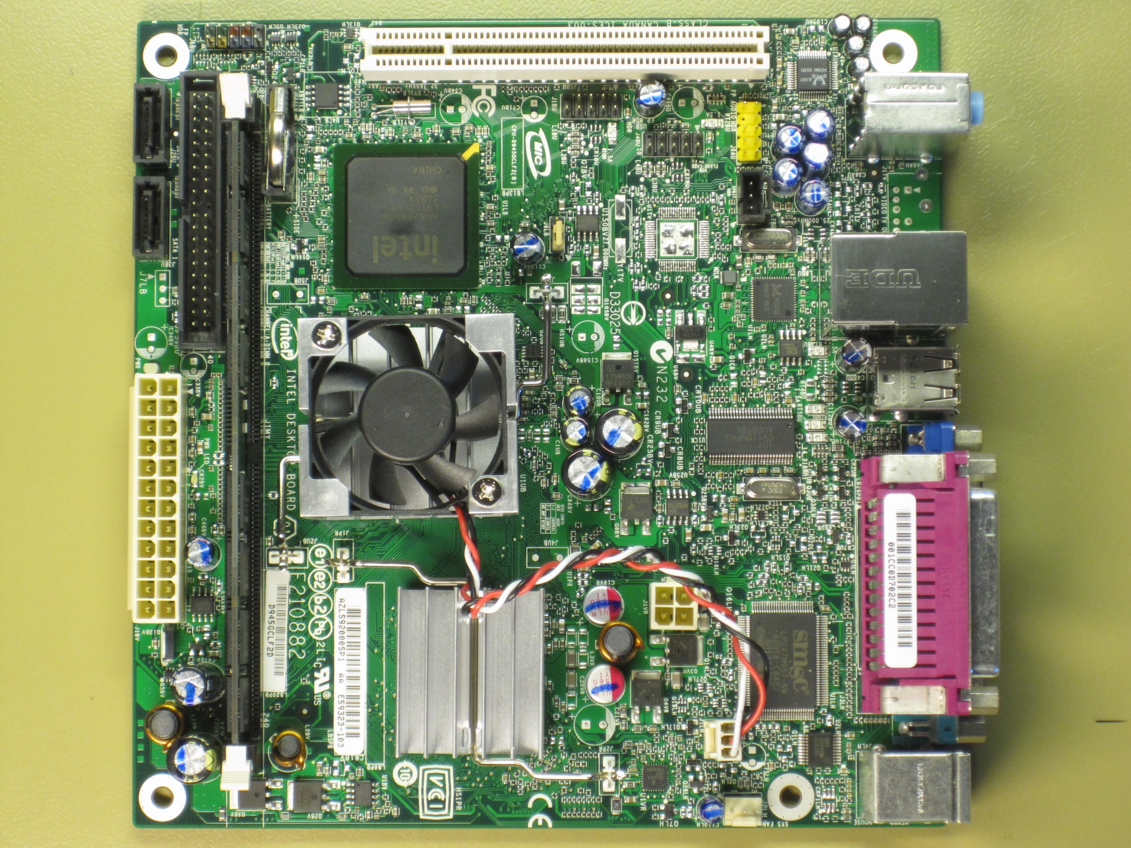 a computer board has multiple electronic components