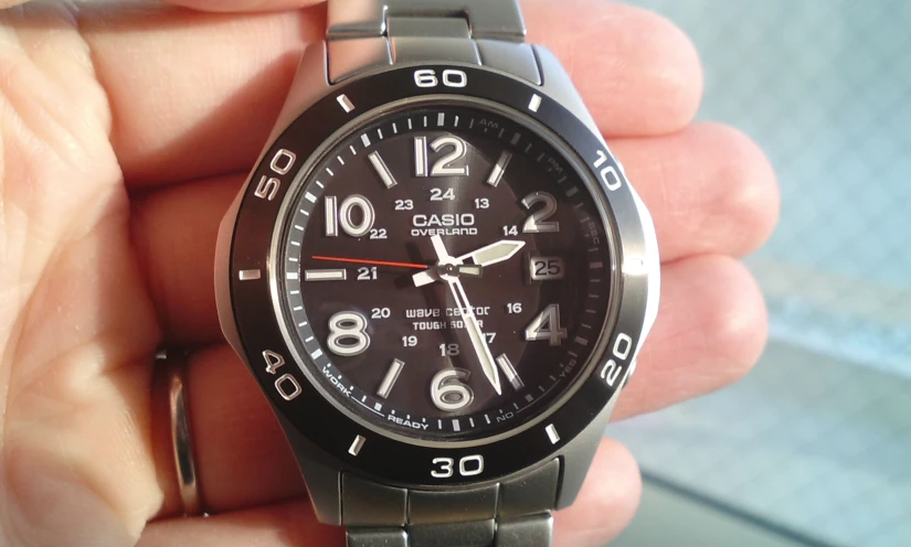 this is a close up picture of a mens watch
