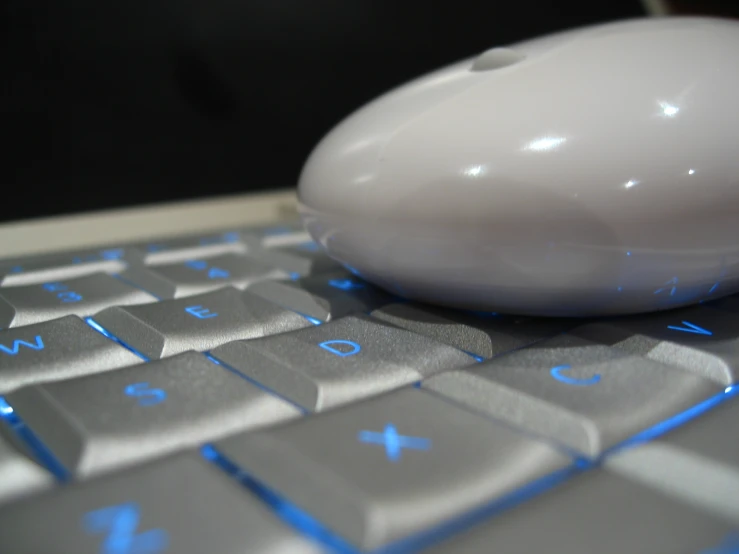 a computer mouse on top of a keyboard