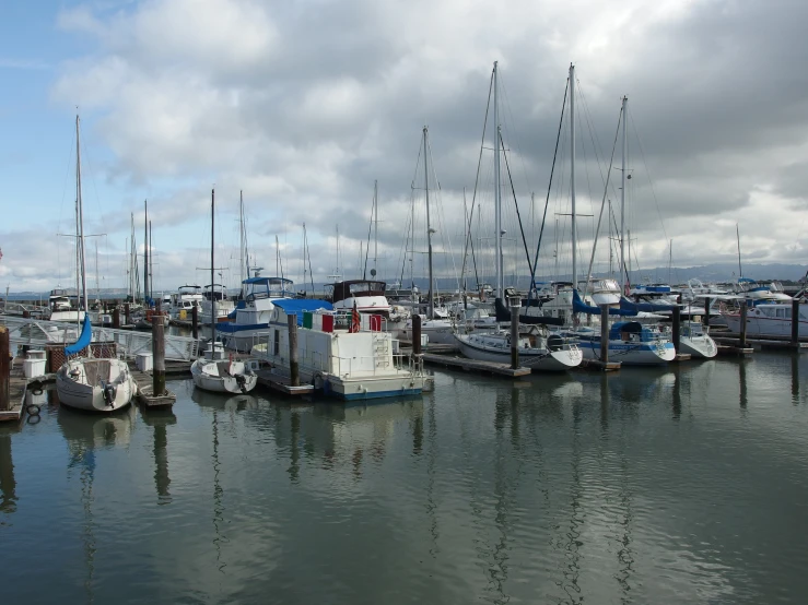 a bunch of small boats in the water