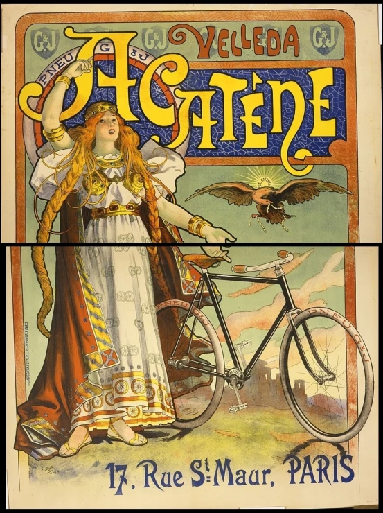 a bicycle advertit for a rue s marbe paris store