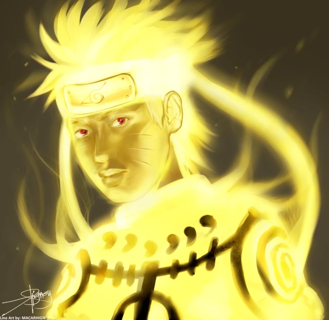 an artistic painting of a man in the style of naruto