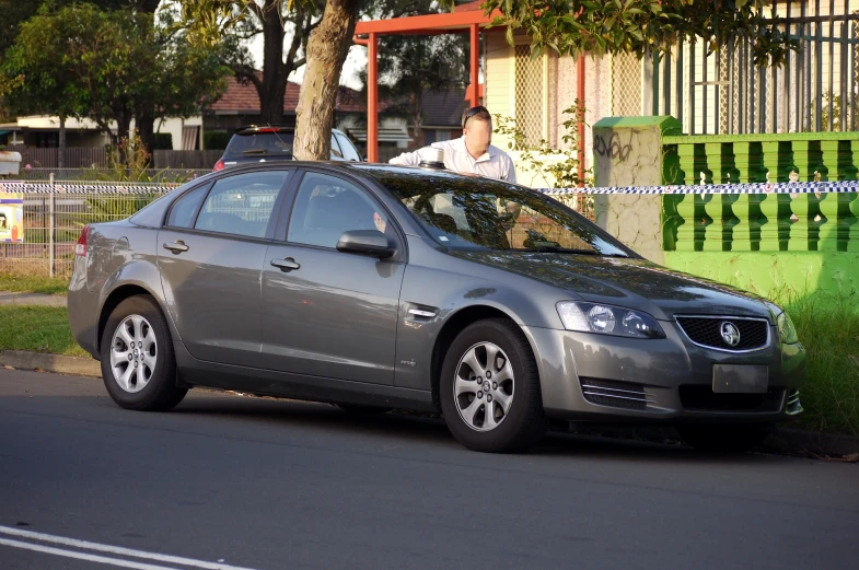 a car parked on the side of a road