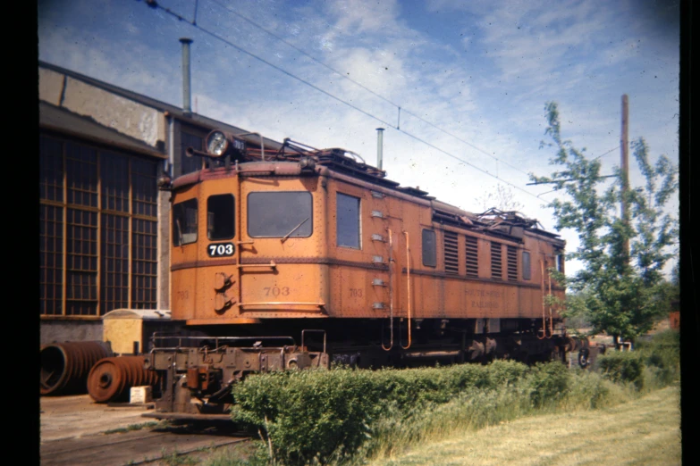 a close up of a train on the tracks