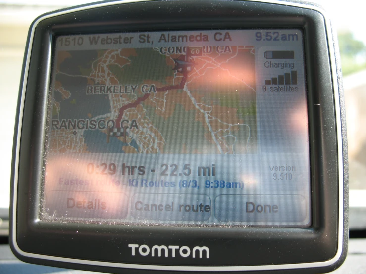 a close up of a gps device with the uk, ireland and the european map on it