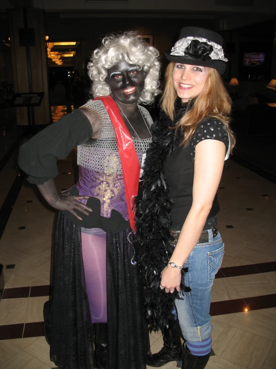 two ladies dressed as drag queen and drag dancer