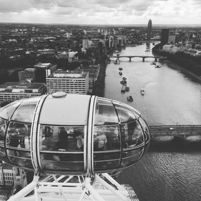 london eye view with the river thames in the foreground