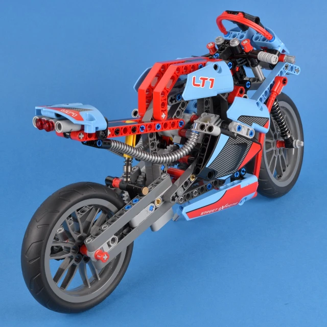 the motorcycle is made out of multiple parts