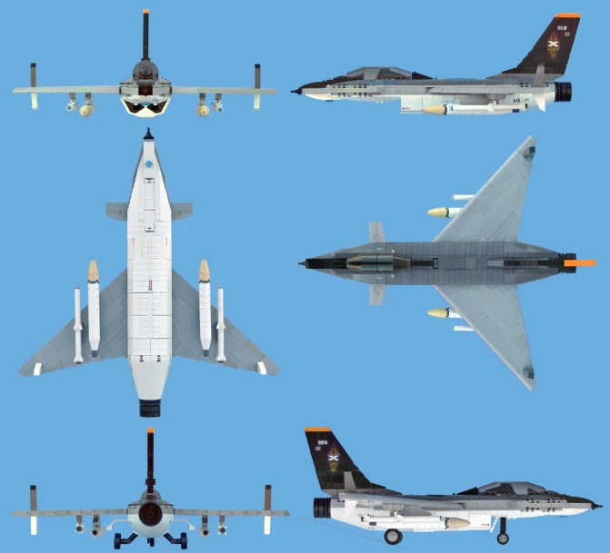 the four fighter jets have long wings