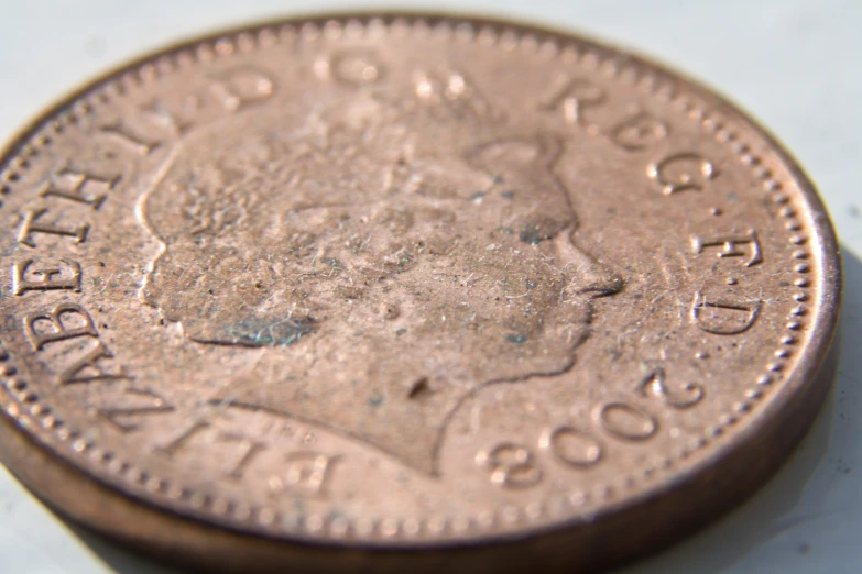 a close - up s of an old pound coin