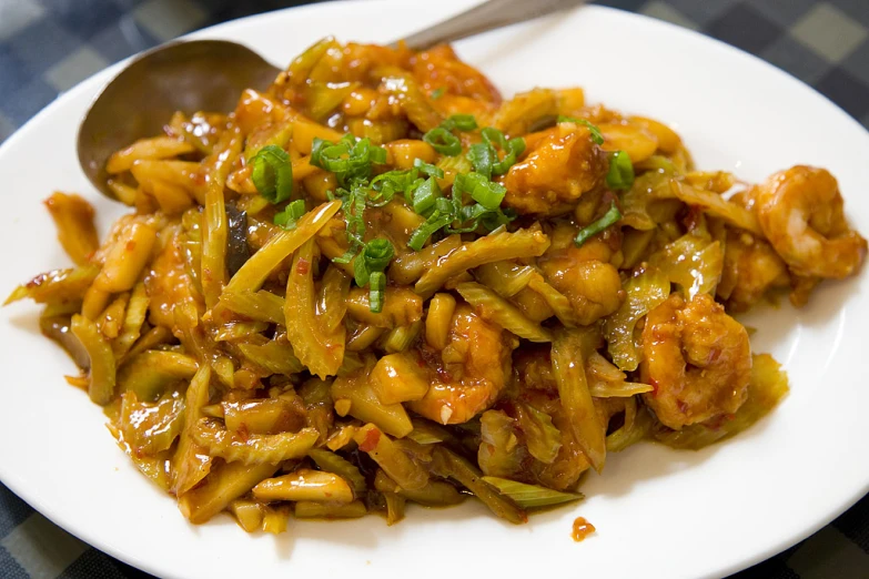 a white plate filled with a variety of food