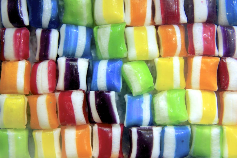 a rainbow candy that has a lot of different colors