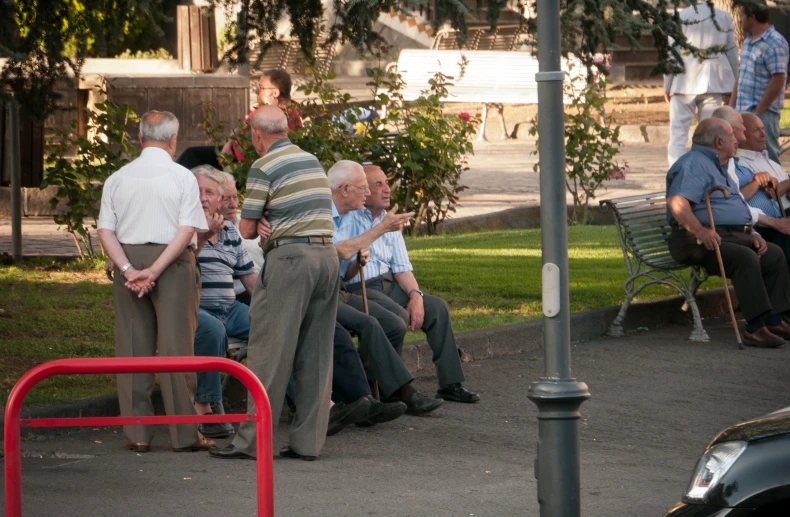 a bunch of people that are sitting down