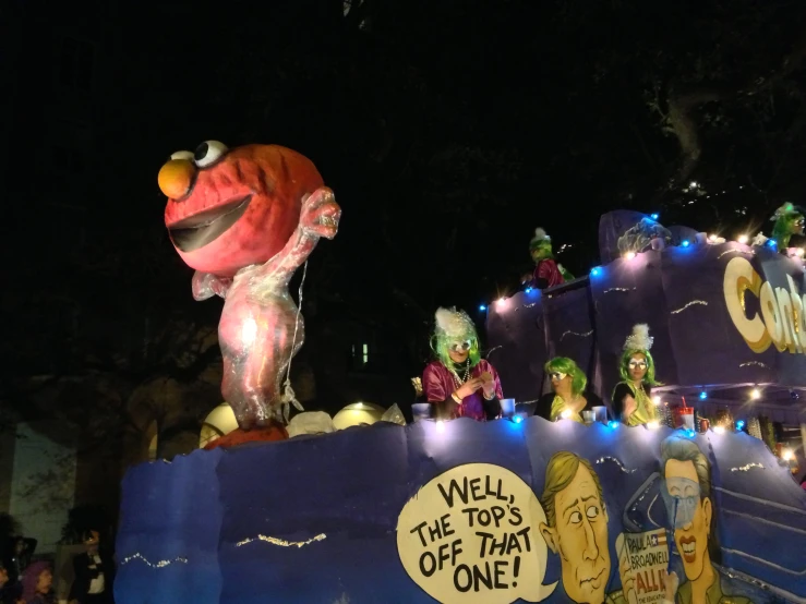 a float with balloons and characters for the top of that one