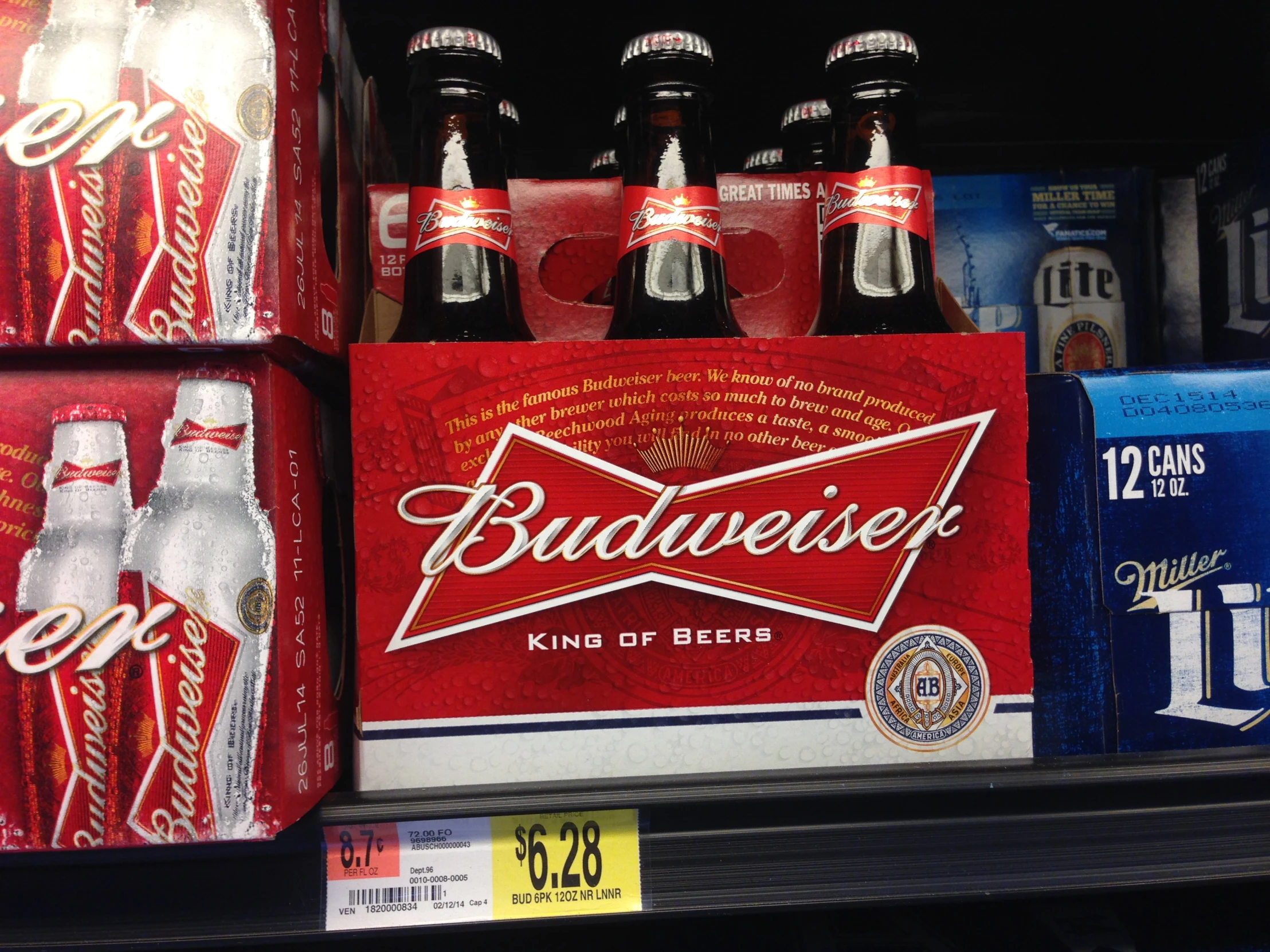 budweiser beer on sale at a grocery store