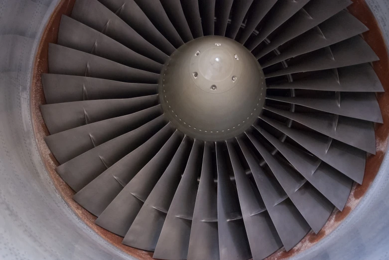 an aerial po of a jet engine on the ground