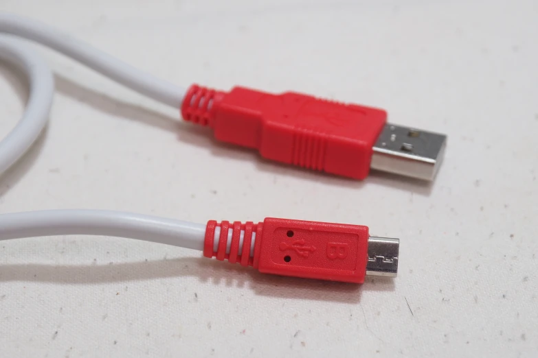 a close up of two usb devices cable plugs