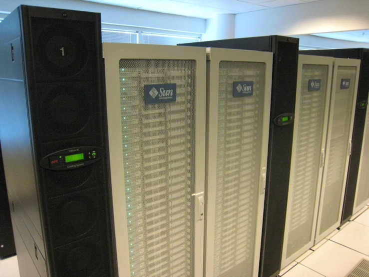 this is a very large server room with computers
