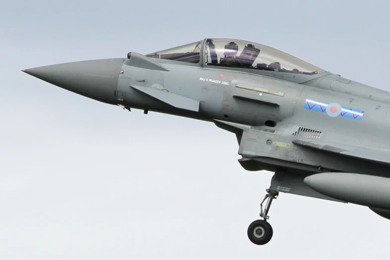 a fighter jet flying in a cloudy sky