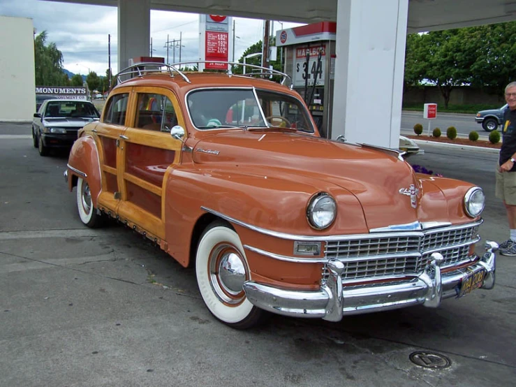 a car that is parked at a gas station